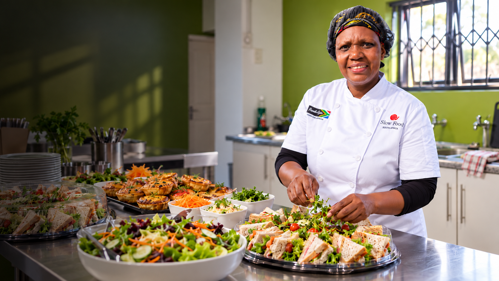 Khayelihle Food Bowl chef preparing platters